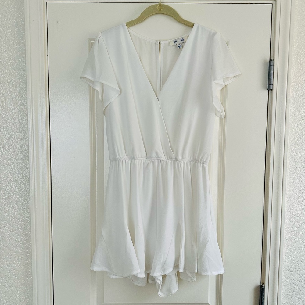 She + Sky White Romper